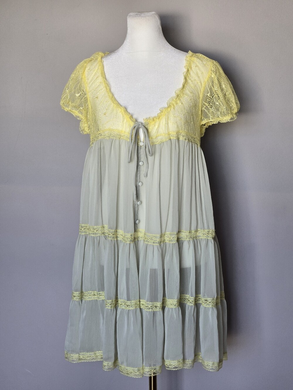 NWT Anthropologie LyreBird Sheer Lace Trim Babydoll Romper Coverup Size M - Picture 10 of 10